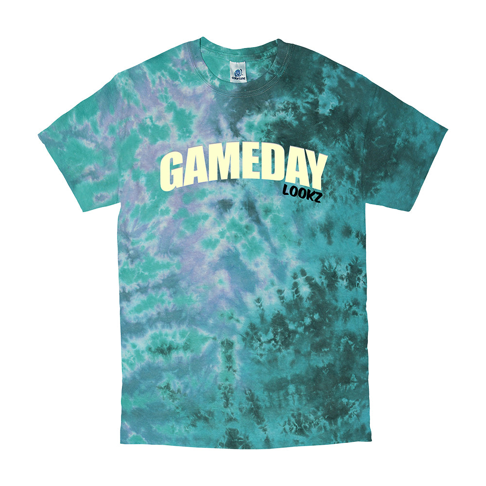 Teal Tie-Dye Game Day Top